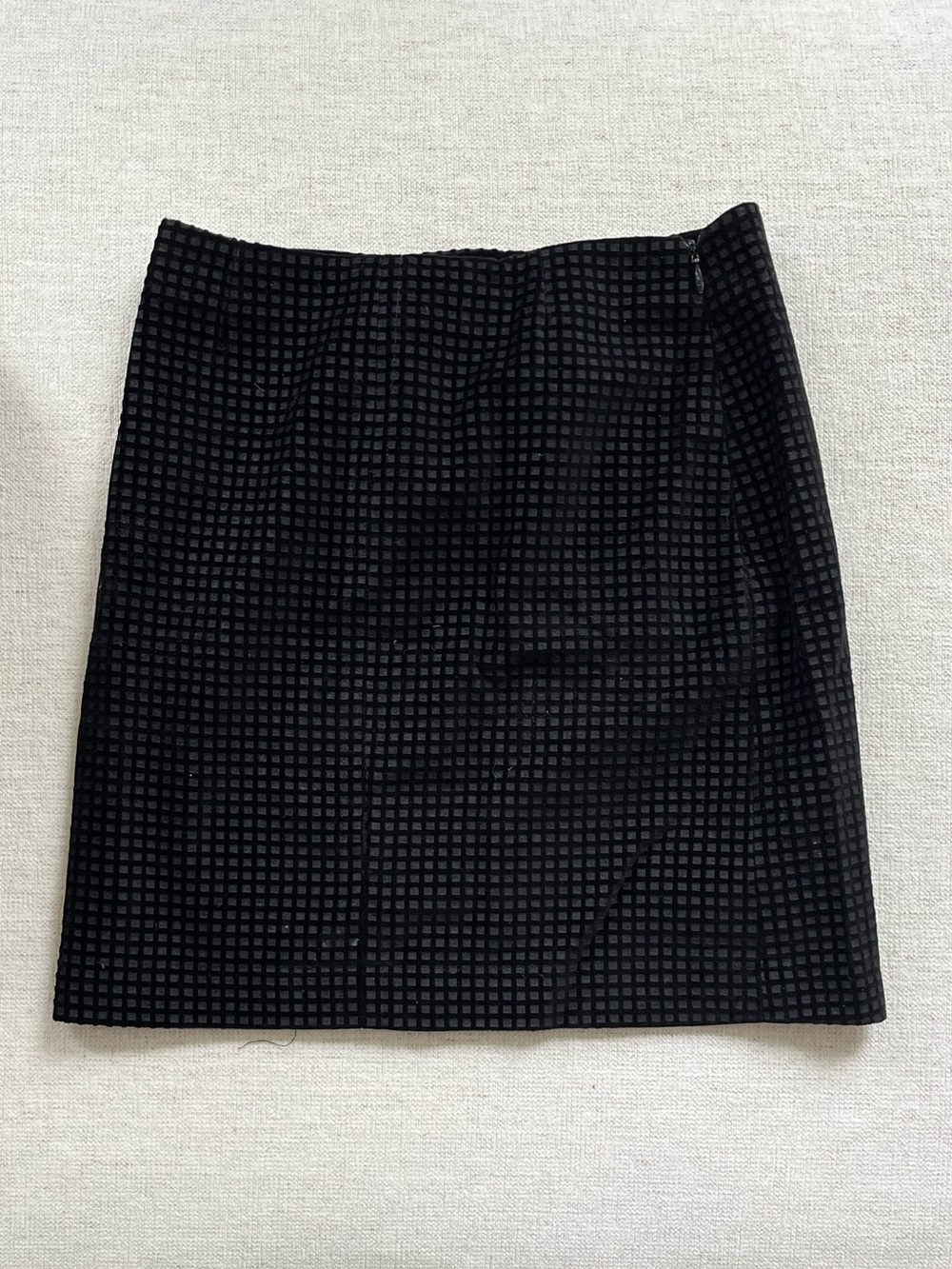 Versace Black Textured Pencil Mini Skirt